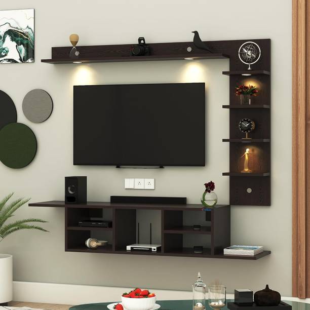 ANIKAA LED Light TV Cabinet Engineered Wood TV Entertainment Unit