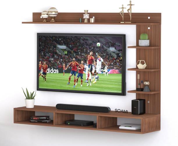 WonderWood Tv Cabinet Wall Mount shelf color teak natural Engineered Wood TV Entertainment Unit