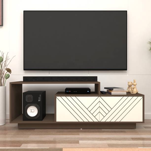 spacesbyU Caspo TV Unit with Designer Shutters | Storage Cabinets | Engineered Wood TV Entertainment Unit