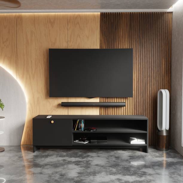 Flipkart Perfect Homes Modern Engineered Wood TV Unit with Open & Closed Storage for Living Room Engineered Wood TV Entertainment Unit