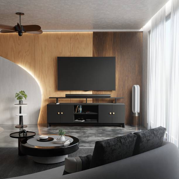 Flipkart Perfect Homes TV Stand Table for Living Room | TV Unit Cabinet Furniture for Home |Living room Engineered Wood TV Entertainment Unit