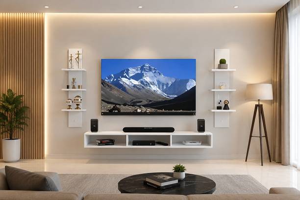 Kravique Crafts Crafts Premium Wall Mounted TV Unit with Display Shelves Engineered Wood TV Entertainment Unit