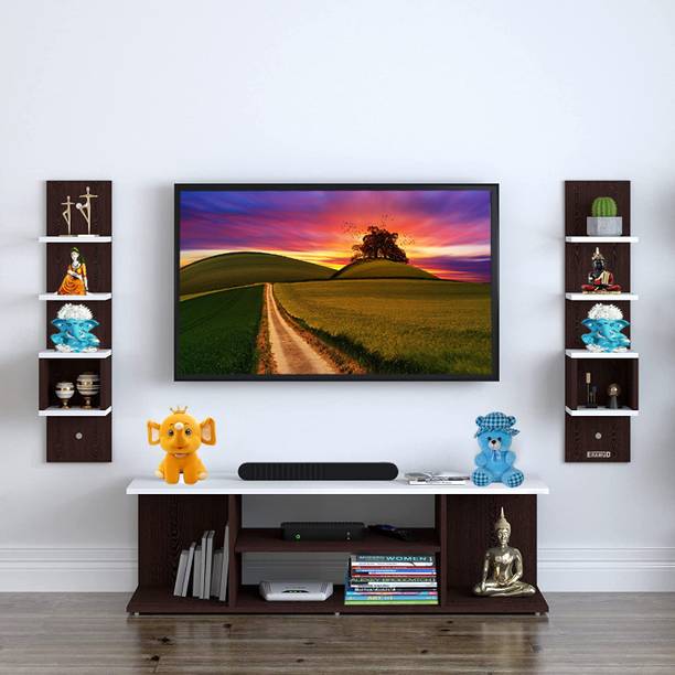ERAWUD Wall Unit Tv Stand For Home Decoration Tv Wall Stand Setup Box Stand Engineered Wood TV Entertainment Unit