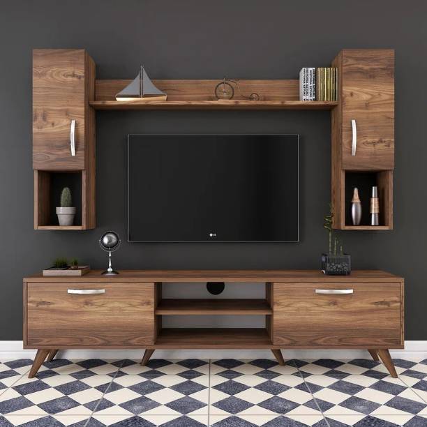 Spyder Craft Matte Finish A9 TV Unit with Wall Shelf Engineered Wood TV Entertainment Unit