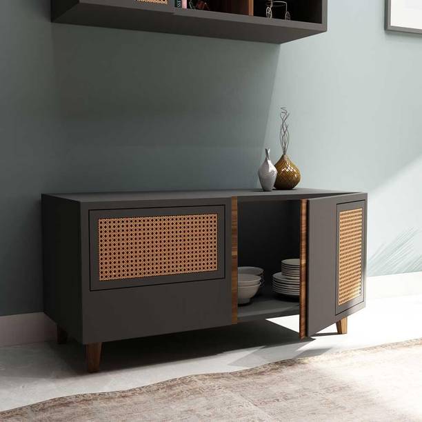 dewss Wooden Rattan Tv Cabinet For Livingroom - Sheesham Wood Tv Unit Solid Wood TV Entertainment Unit