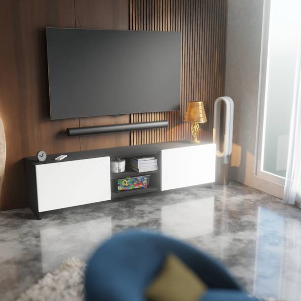 Flipkart Perfect Homes Modern TV Cabinet for Living Room with Storage Shelves and Closed Cabinets Engineered Wood TV Entertainment Unit