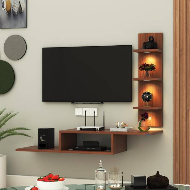 ANIKAA LED Light TV Unit Engineered Wood TV Entertainment Unit
