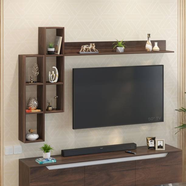 BLUEWUD Miltra Wall Mount TV Top Shelf Unit, Wall Decor Floating Shelve Rack Décor Unit Engineered Wood TV Entertainment Unit