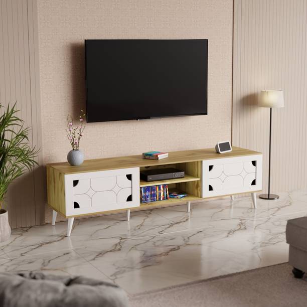 beaatho beAAtho Vivid, 2 Door Display Shelves & Cabinet Storage Engineered Wood TV Entertainment Unit