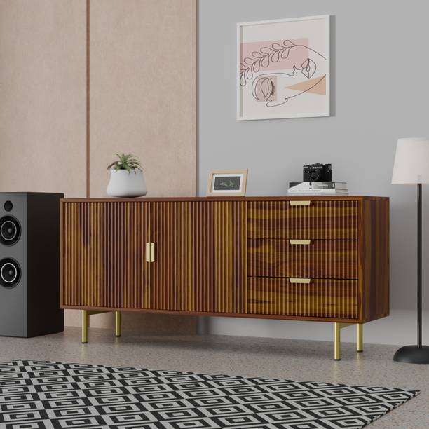 G Fine Furniture Wooden Cabinet With Drawer | Solid Wood Sideboard | Wooden Storage Cabinet | Solid Wood TV Entertainment Unit