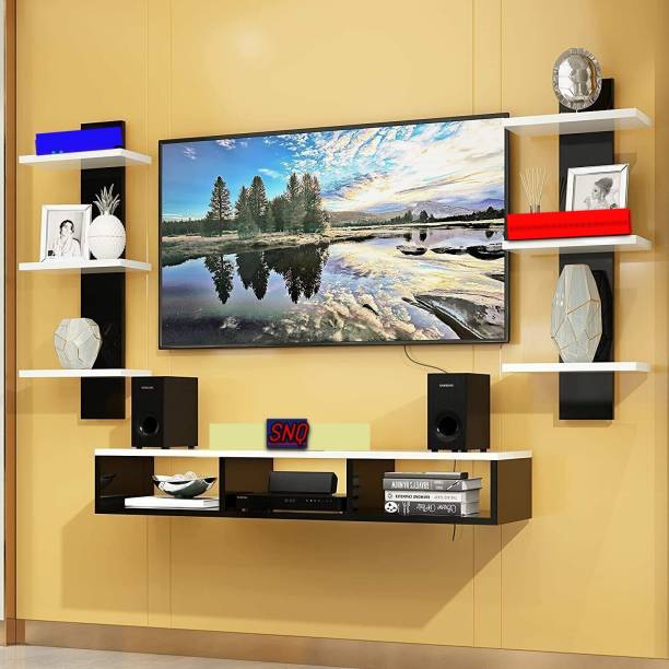 SNQ Wooden TV Entertainment Wall Shelves Engineered Wood TV Entertainment Unit Engineered Wood TV Entertainment Unit