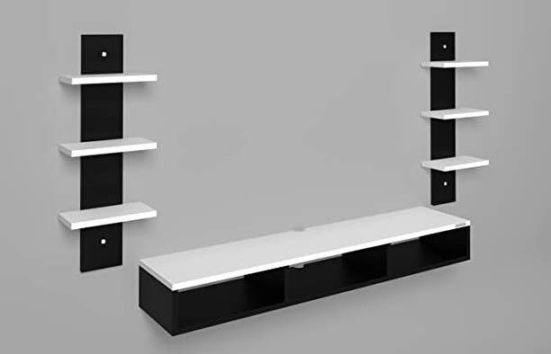 Livster Elegant Wooden MDF TV Unit with Storage Shelves – Modern Living Room Furniture Engineered Wood TV Entertainment Unit