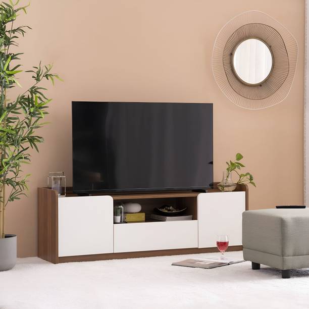 Floresta Wud Modern Engineered Wood TV Entertainment Unit with Drawer & Cabinet Storage Engineered Wood TV Entertainment Unit