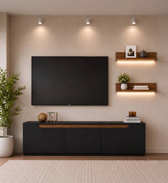 Flipkart Perfect Homes Morden TV Entertainment Unit with Closed Cabinets & Open Shelves Engineered Wood TV Entertainment Unit