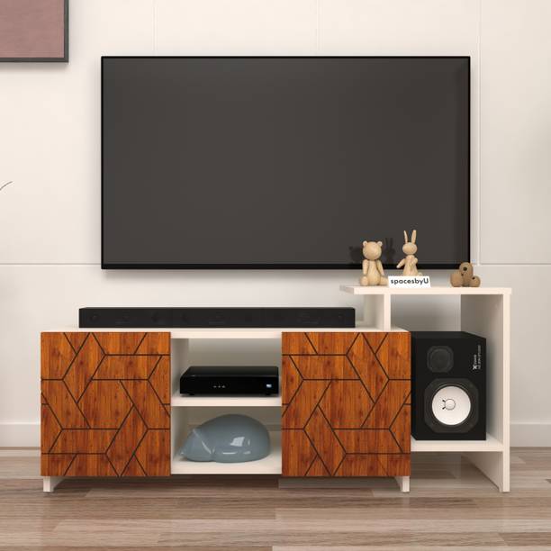 spacesbyU Norig TV Unit with Storage | upto 55 inch TV | Engineered Wood TV Entertainment Unit