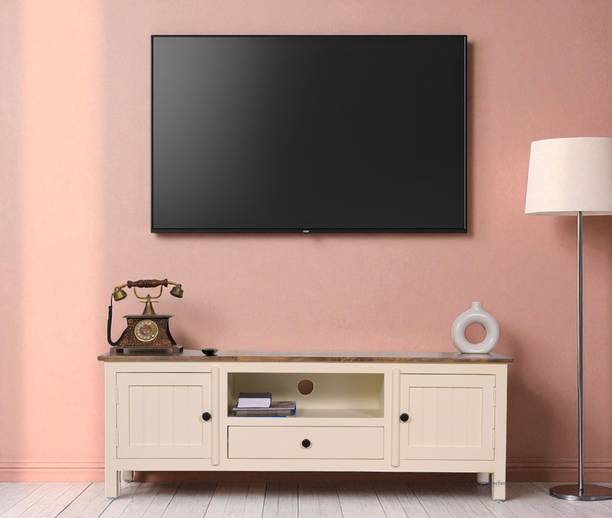 Woodefly Woodefly Solid Mango Wood Tv cabinet-2 Doors and 1 Drawer Solid Wood TV Entertainment Unit