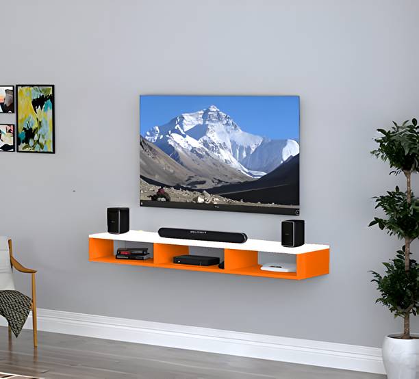 Livster Modern Wooden MDF TV Unit with Storage Cabinets and Shelves Engineered Wood TV Entertainment Unit