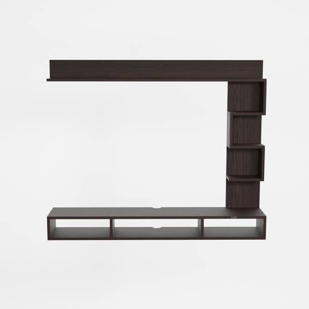 Das Hubert LED Light Tv Rack Set to Box Stand with Wall Shelve up to 55 inch Engineered Wood TV Entertainment Unit