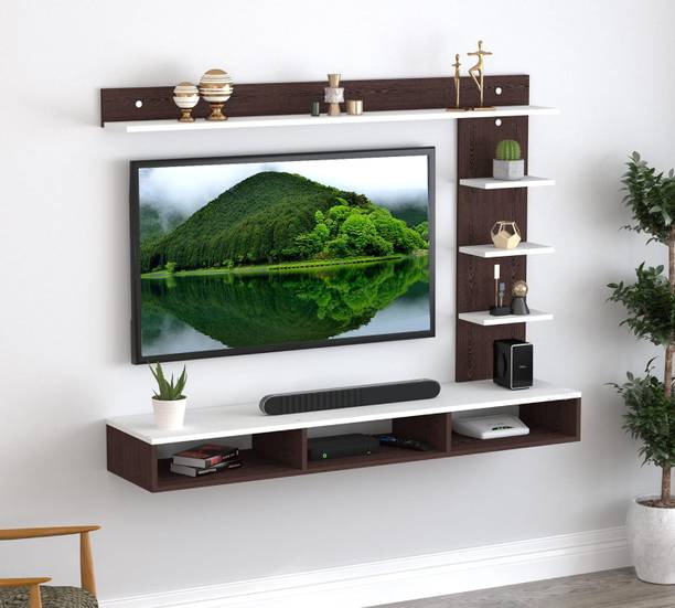 SNQ Engineered Wood Wall Mount TV Unit/TV Stand for 55" TV Engineered Wood TV Entertainment Unit