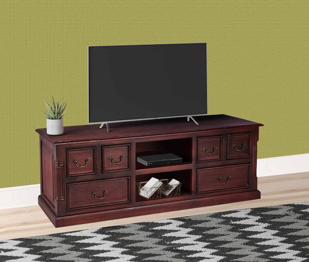 APRODZ Solid Wood TV Entertainment Unit