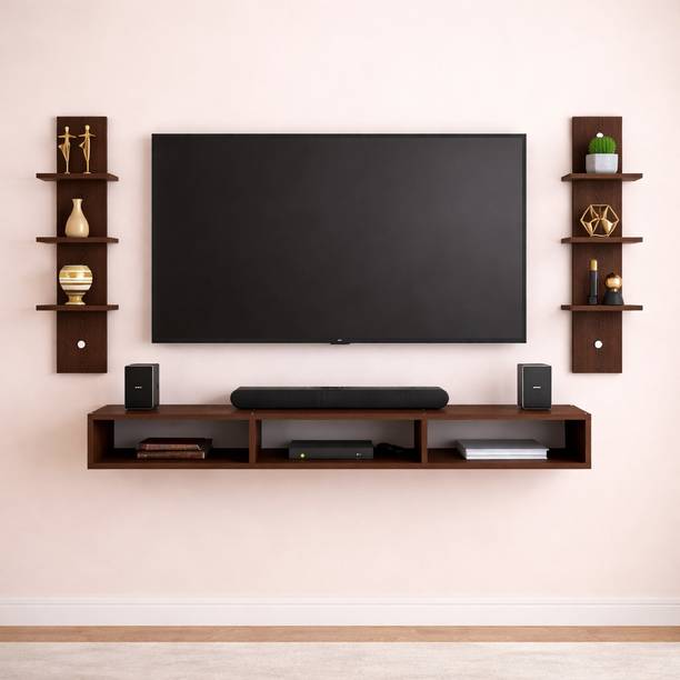 Decorbuy Tv unit for living room wall mounted tv cabinet |Home decor Wall shelf Engineered Wood TV Entertainment Unit