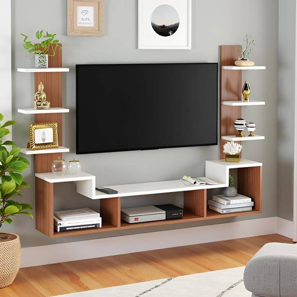Vination Dravin Modern Wall-Mounted TV Entertainment Unit for Living Room Engineered Wood TV Entertainment Unit