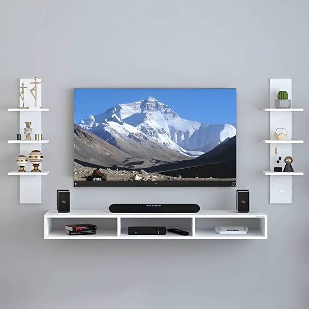 ZAYAD CRAFTS Engineered Wood tv unit with white or balck color Engineered Wood TV Entertainment Unit