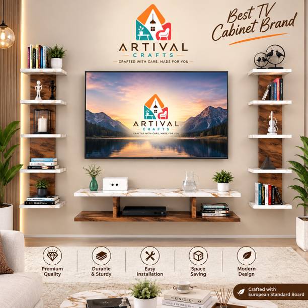Artival Crafts TV Cabinet 55 inch TV Unit Engineered Wood TV Entertainment Unit