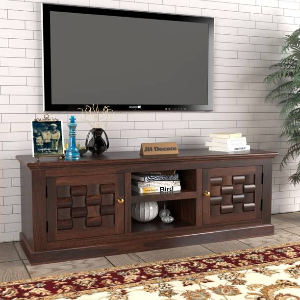 Jh Decore Jh Decore sheesham wood tv unit for living room in Walnut finish (Pre-assembled) Solid Wood TV Entertainment Unit