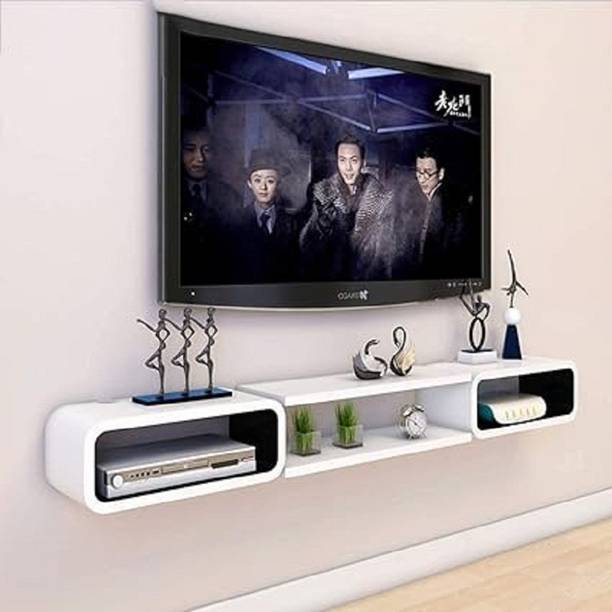 Home wood Engineered Wood Wall Mount TV Entertainment Unit (Black & white) Engineered Wood TV Entertainment Unit