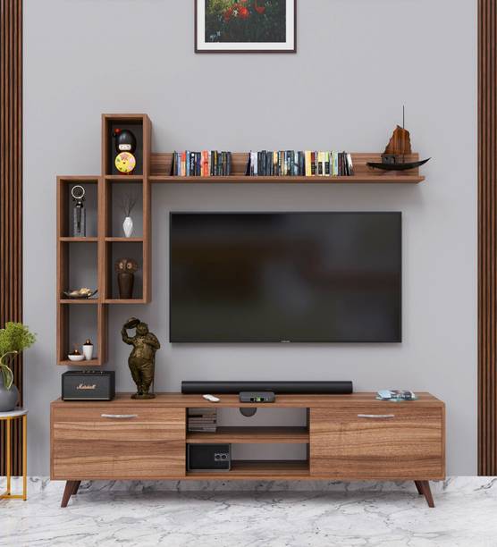 Spyder Craft Matte Finished Tv Unit stand Cabinet With Storage Engineered Wood TV Entertainment Unit