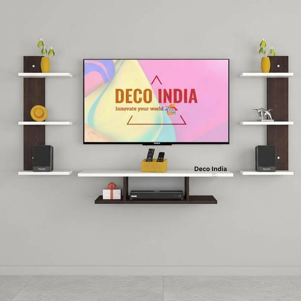 Deco India Wall mount Wood TV Panel Stand, tv Cabinets Wenge and White,for 24,32 inch Led Engineered Wood TV Entertainment Unit