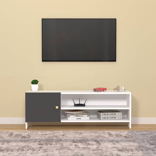 Flipkart Perfect Homes Modern Engineered Wood TV Unit with Open & Closed Storage for Living Room Engineered Wood TV Entertainment Unit