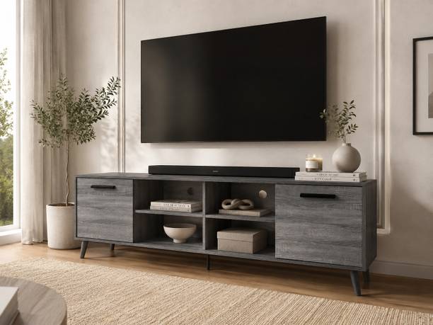 Furniva Moku TV Unit for Up to 75 Inch TVs | Entertainment Center with Storage Cabinets Engineered Wood TV Entertainment Unit