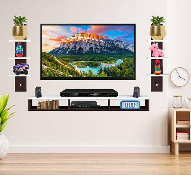Shivi Aanaya Enterprises Bhubali Wange/White Engineered Wood TV Entertainment Unit