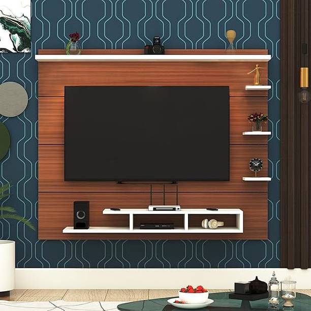 Odestar Wall-Mount TV Unit with Back Panel & Storage Box | Fits TVs Up to 43 Inch Engineered Wood TV Entertainment Unit