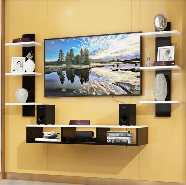 CraftyArt Wall Mounted TV Stand for Home/TV Cabinet for Wall/Wall Set Top Box Shelf Stand Engineered Wood TV Entertainment Unit