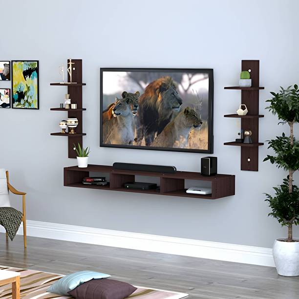 Kravique Crafts Wall Mounted TV Unit for 32 Inch TV | Modern Floating Entertainment Unit Engineered Wood TV Entertainment Unit