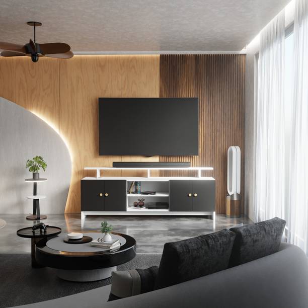 Flipkart Perfect Homes TV Stand Table for Living Room | TV Unit Cabinet Furniture for Home |Living room Engineered Wood TV Entertainment Unit