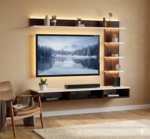 STUFFBOX TV Entertainment Unit Engineered Wood TV Entertainment Unit