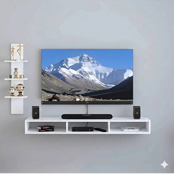 bhartiye enterprises Modern Floating TV Cabinet Wall Shelf Unit for Living Room, Bedroom & Office Engineered Wood TV Entertainment Unit