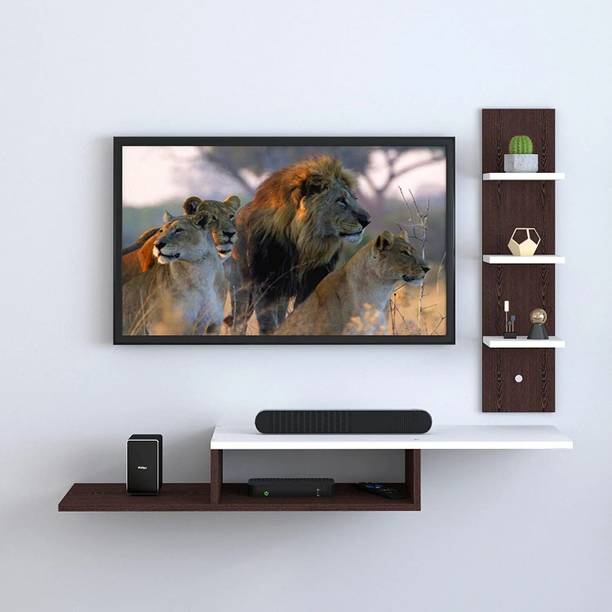 Artival Crafts 32inch Wooden Wall Mounted TV Unit Display Shelves | TV UNIT for Living Room Engineered Wood TV Entertainment Unit