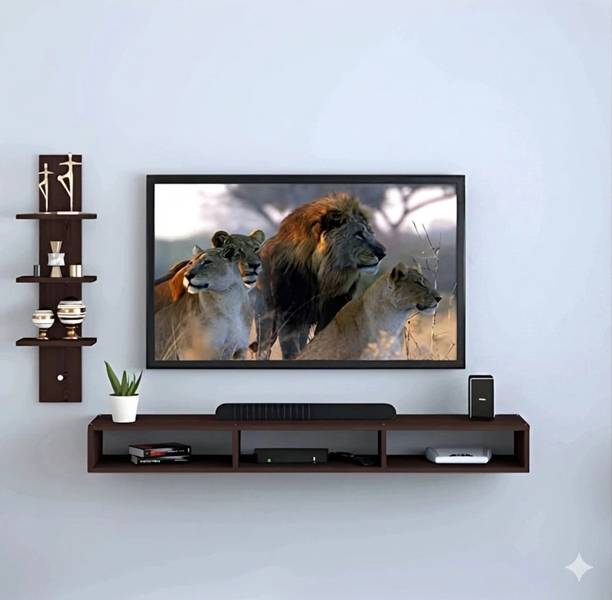 bhartiye enterprises Modern Floating TV Cabinet Wall Shelf Unit for Living Room, Bedroom & Office Engineered Wood TV Entertainment Unit