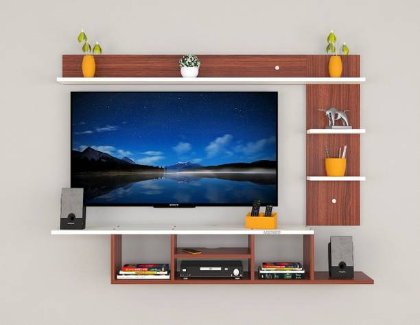 MACWUD Wall Mounted TV Unit/Wall Mounted Stand for Set Top Box 55 Inch Engineered Wood TV Entertainment Unit