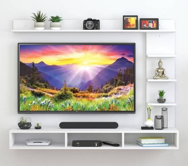 MD Furniturs White 39Inch TV UNIT Engineered Wood TV Entertainment Unit