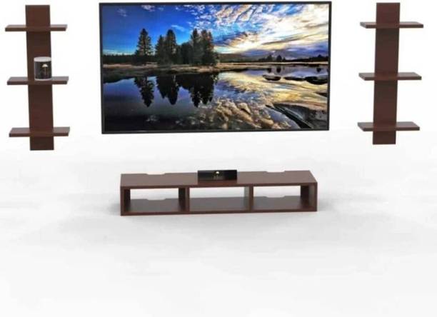 Zafiro 32 Inch Tv Panel With Set top Box Stand or Side Wall Shelves for Living Room Engineered Wood TV Entertainment Unit