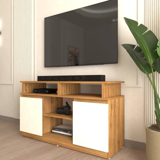 spacesbyU Fenri TV Unit with Storage | Handle-Less Design | Engineered Wood TV Entertainment Unit