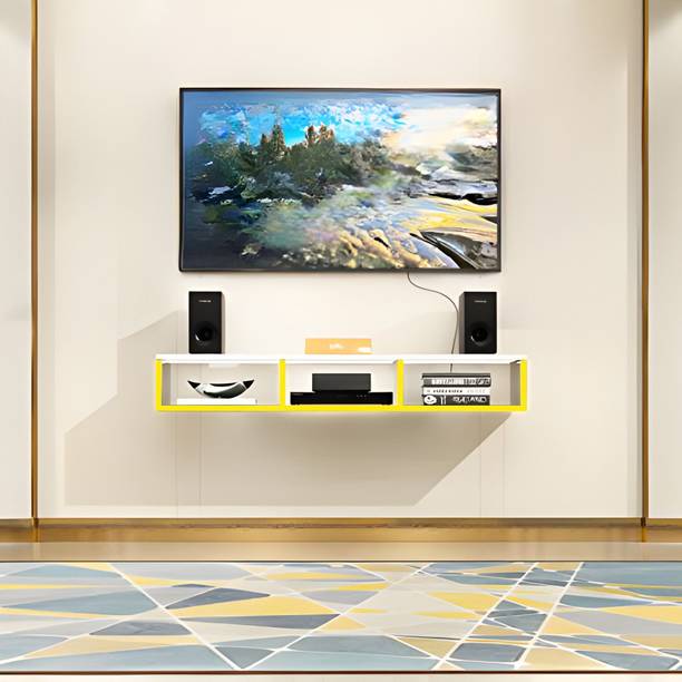 Artival Crafts Engineered Wood tv unit with white or yellow color Engineered Wood TV Entertainment Unit