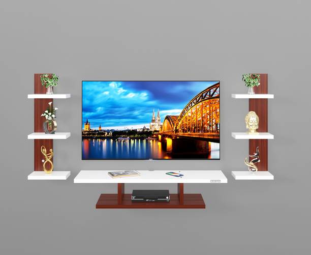 ERAWUD Setup Box Stand and Wall Shelf, Living Room (Up to 32 INCH TV) Engineered Wood TV Entertainment Unit