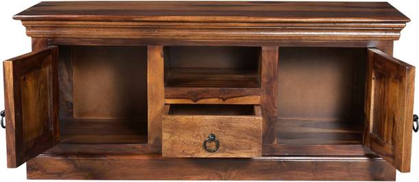 TRUE FURNITURE Solid Wood TV Entertainment Unit (Finish Color - Provincial Teak) Solid Wood TV Entertainment Unit